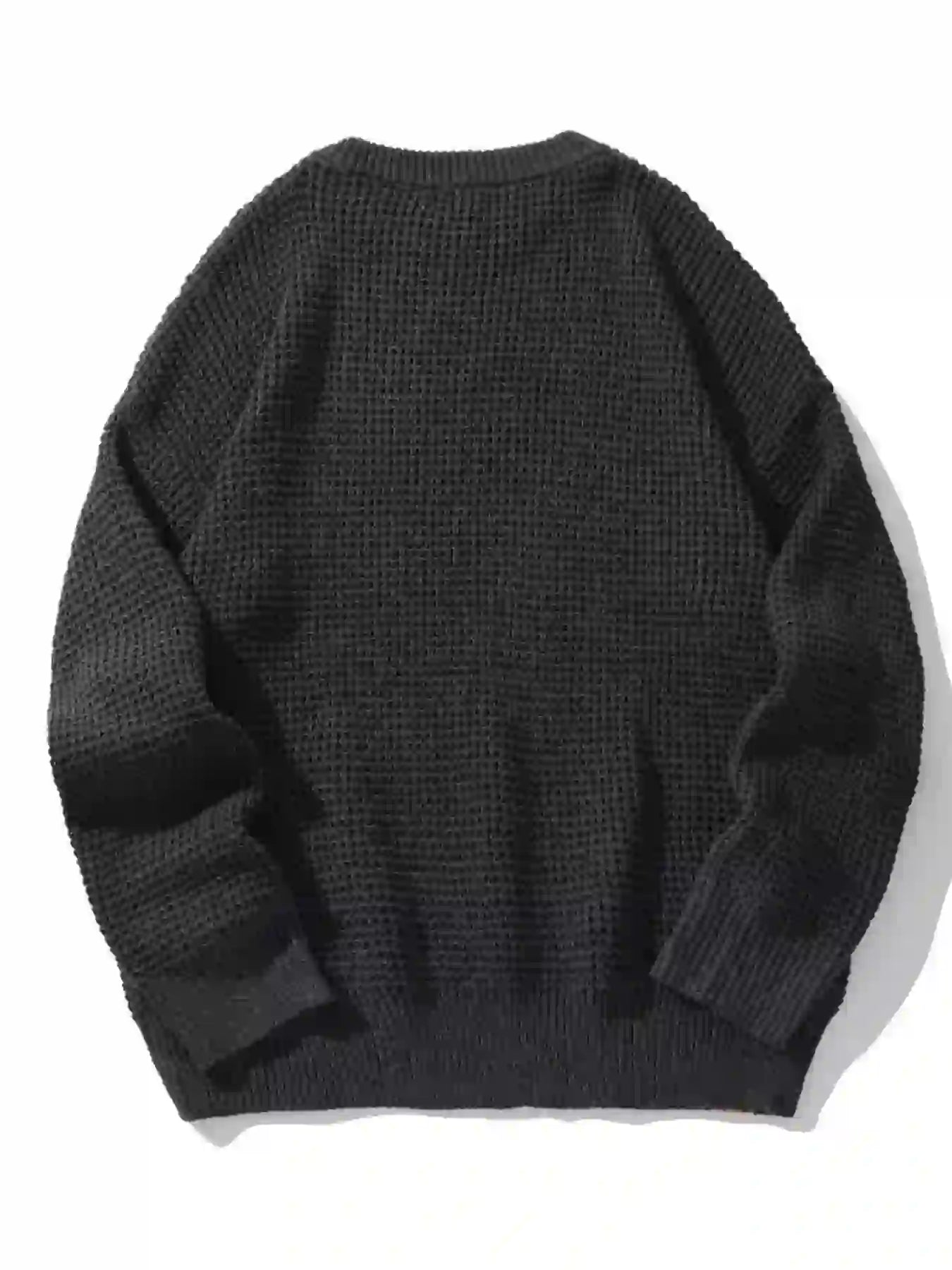 Men's Plus Size Textured Knit Crew Neck Sweater