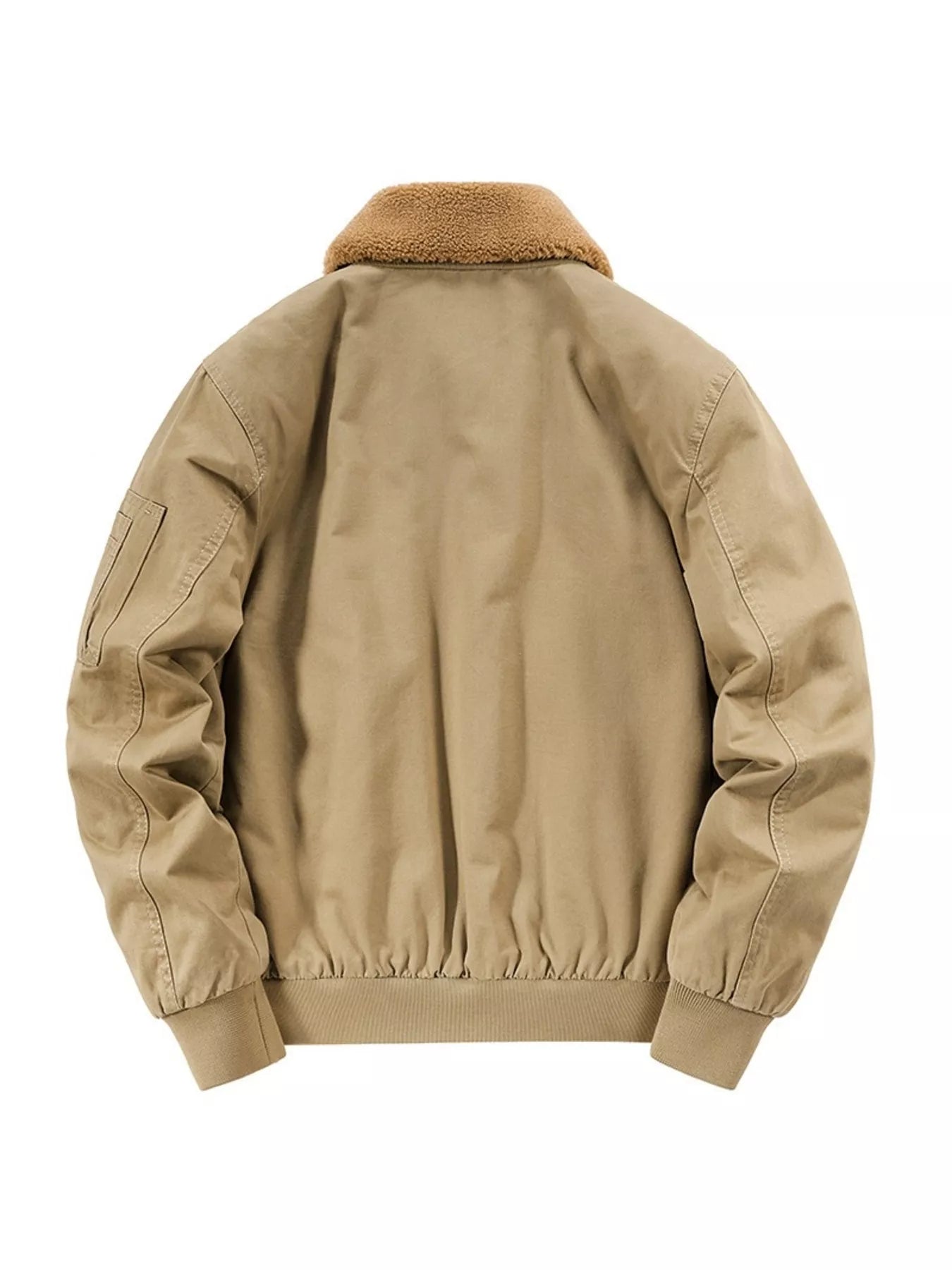 Vintage Fur Collar Bomber Jacket