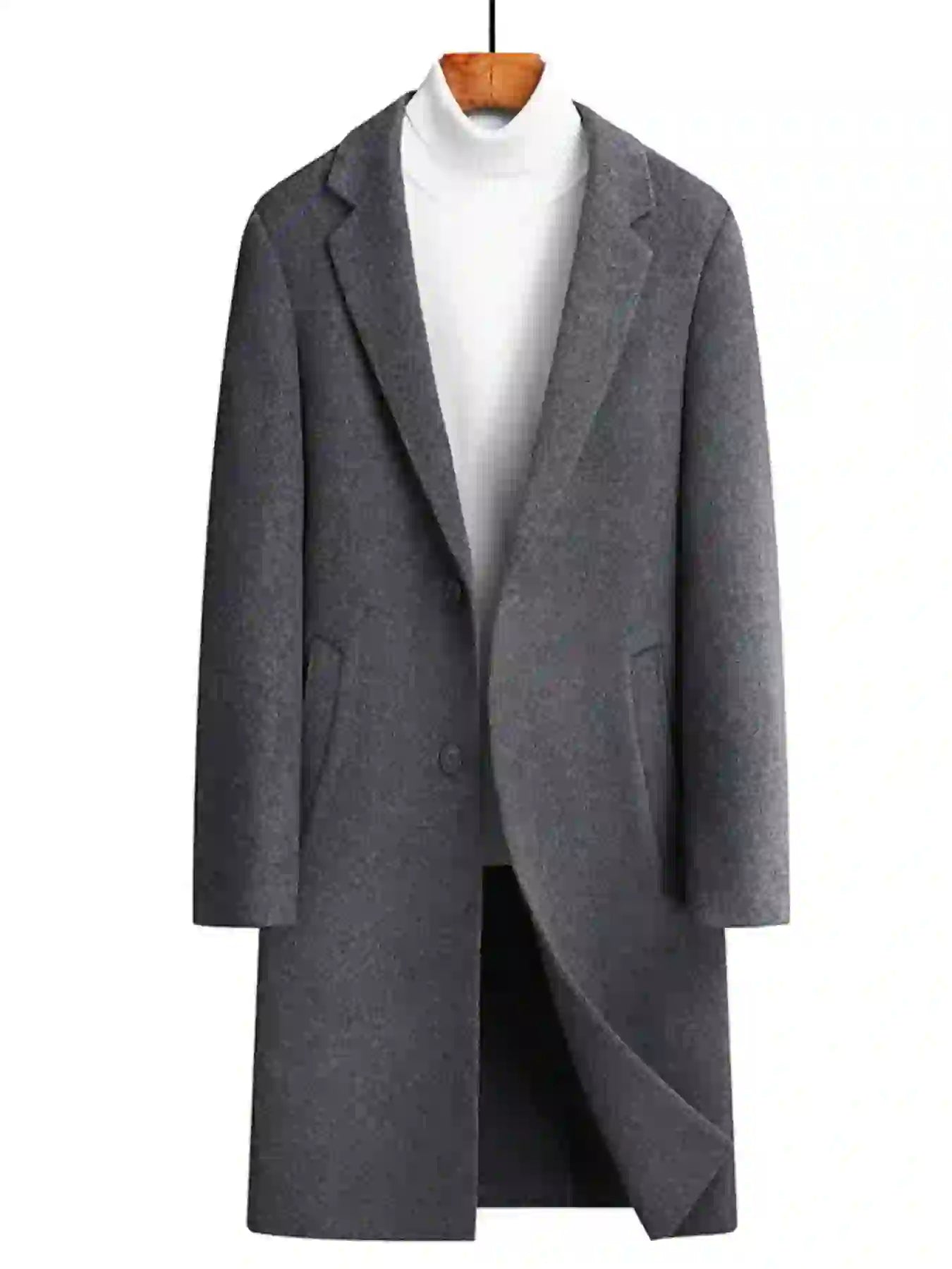 Plus Size Lapel Collar Long Coat