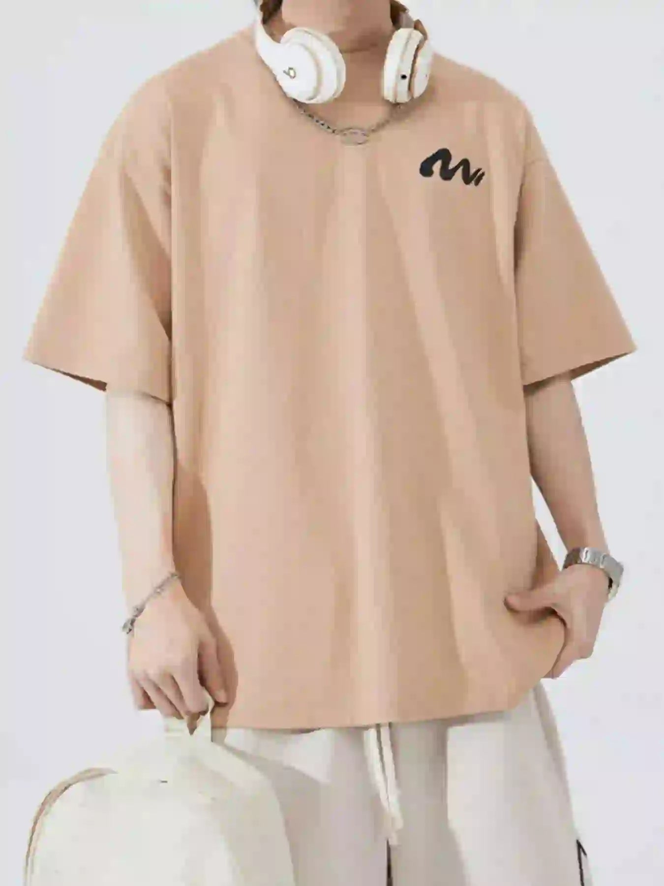 Men's Full Size Round Neck Half Sleeve T-Shirt Plus Size