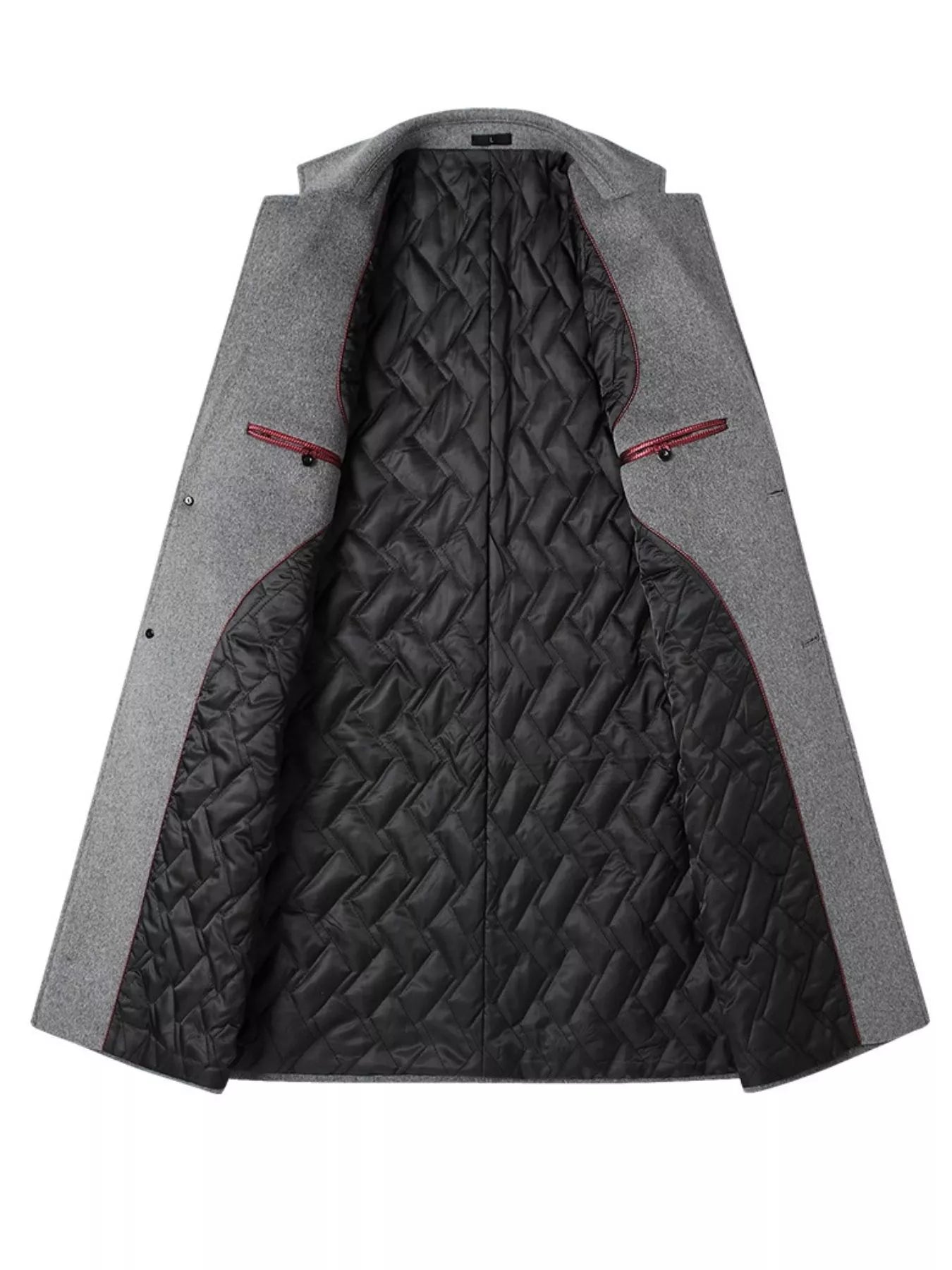 Plus Size Classic Button Up Overcoat