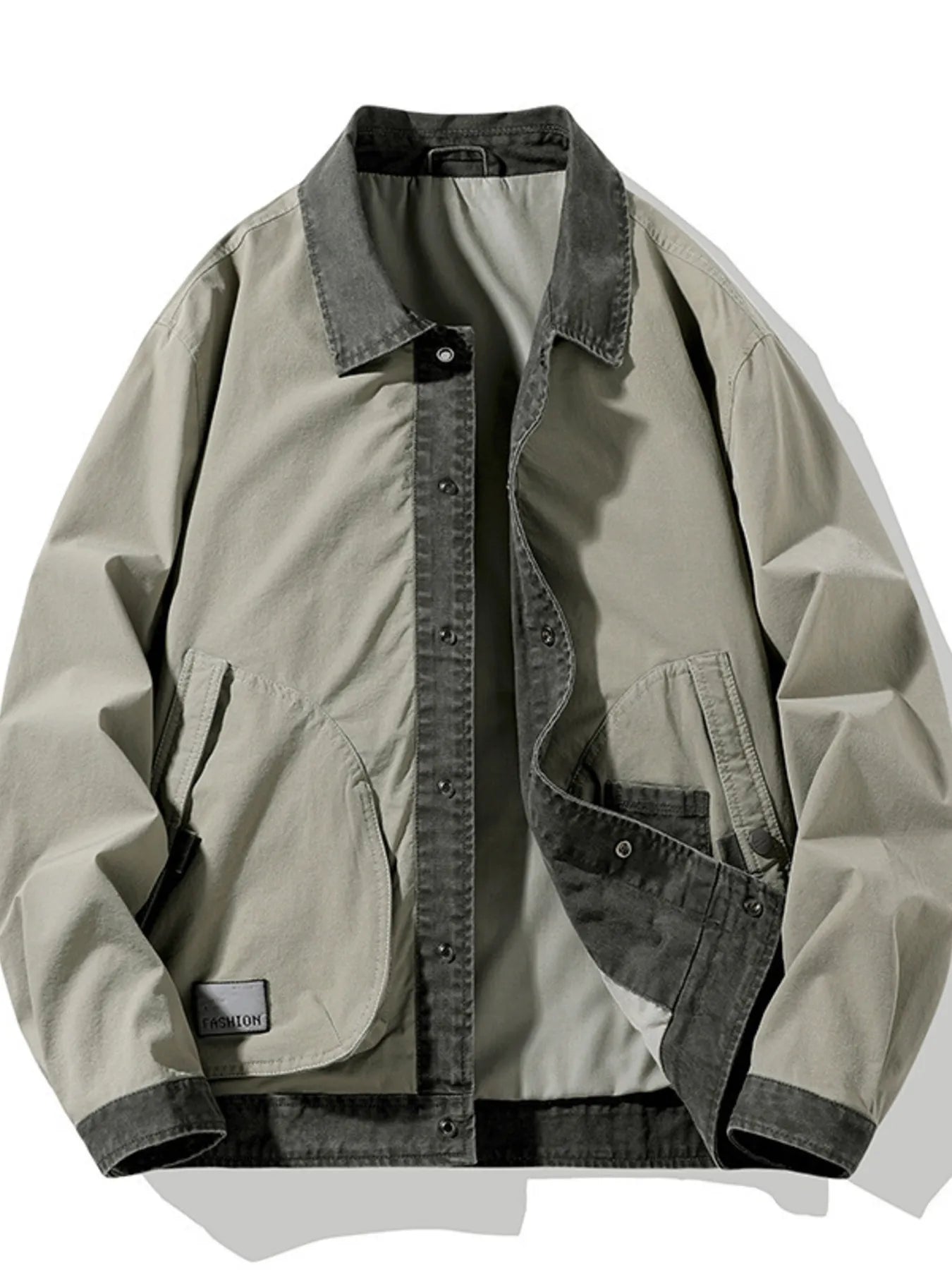 Plus Size Snap Down Long Sleeve Jacket