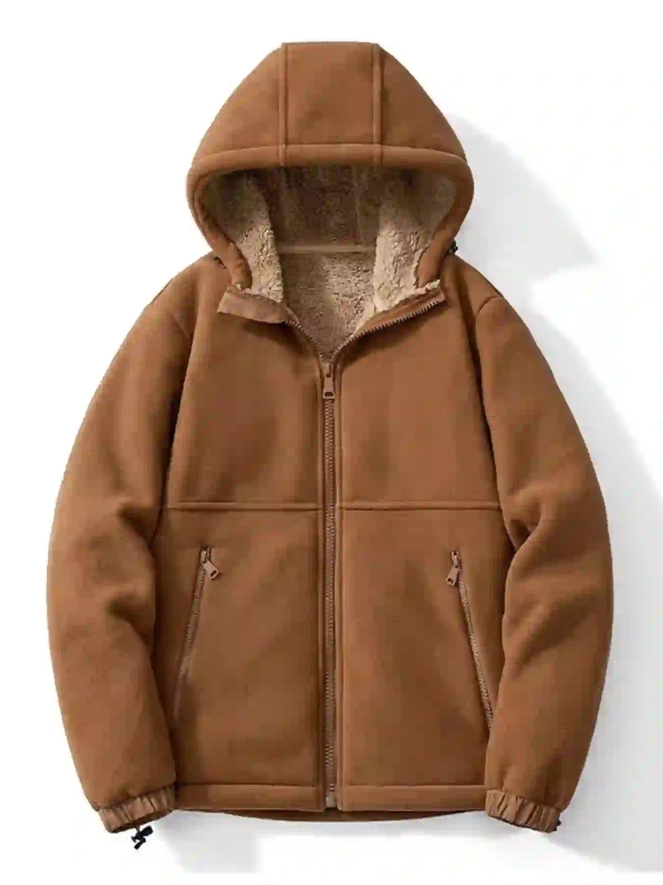 Men's Plus Size Warm Fleece Lined Zip-Up Hoodie