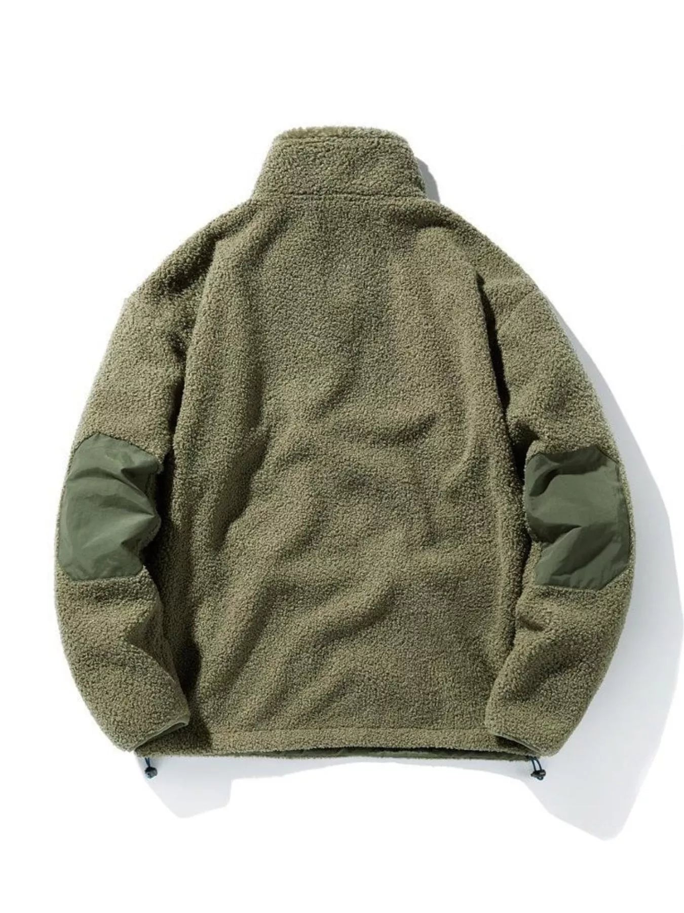 Plus Size Drawstring Fleece Long Sleeve Top