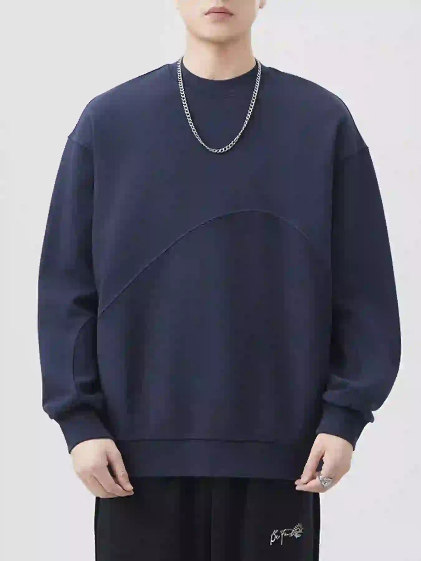 Men's Plus Size Round Neck Long Sleeve Sweatshirt
