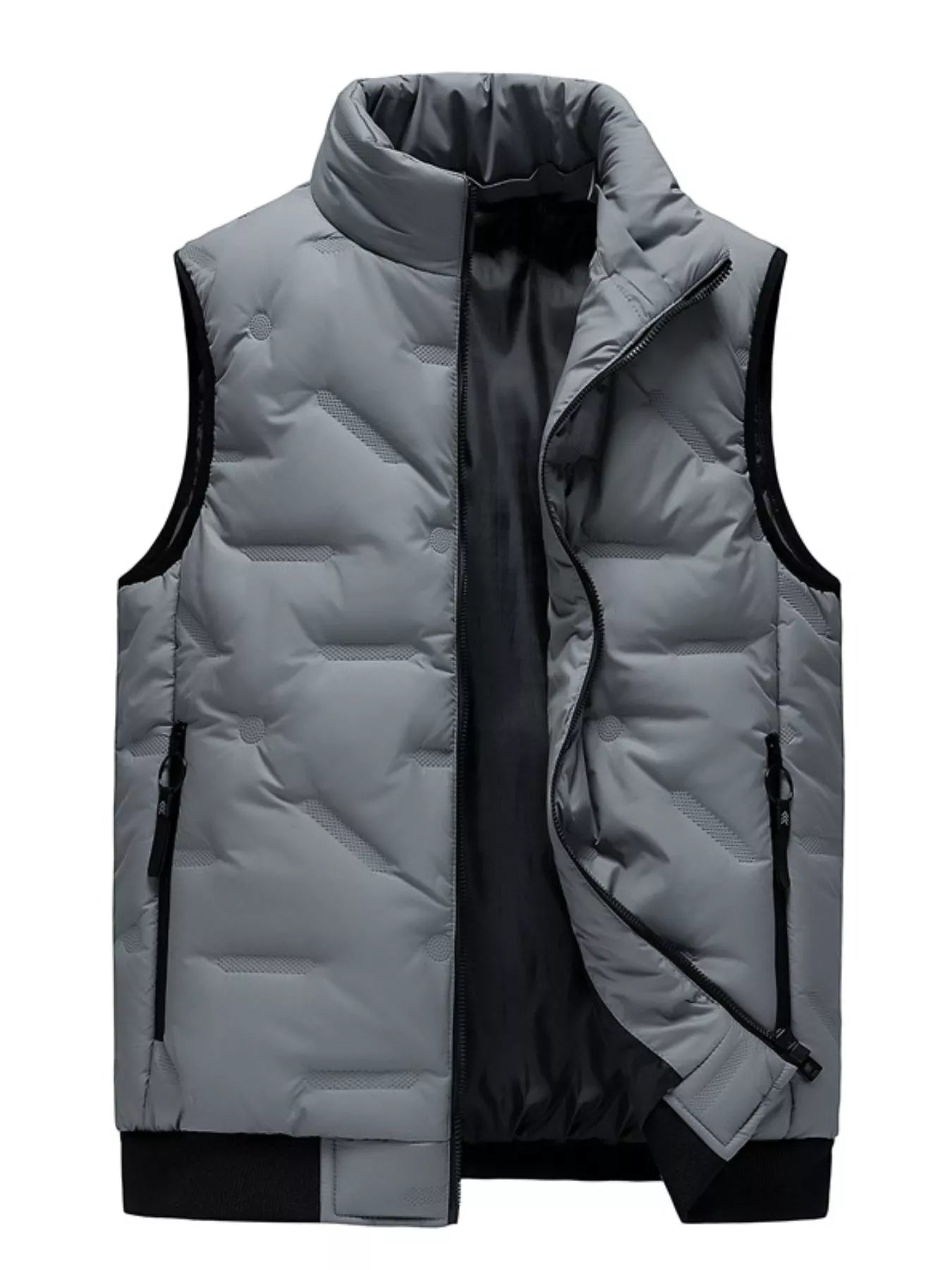 Plus Size Zip Up Padded Quilted Vest