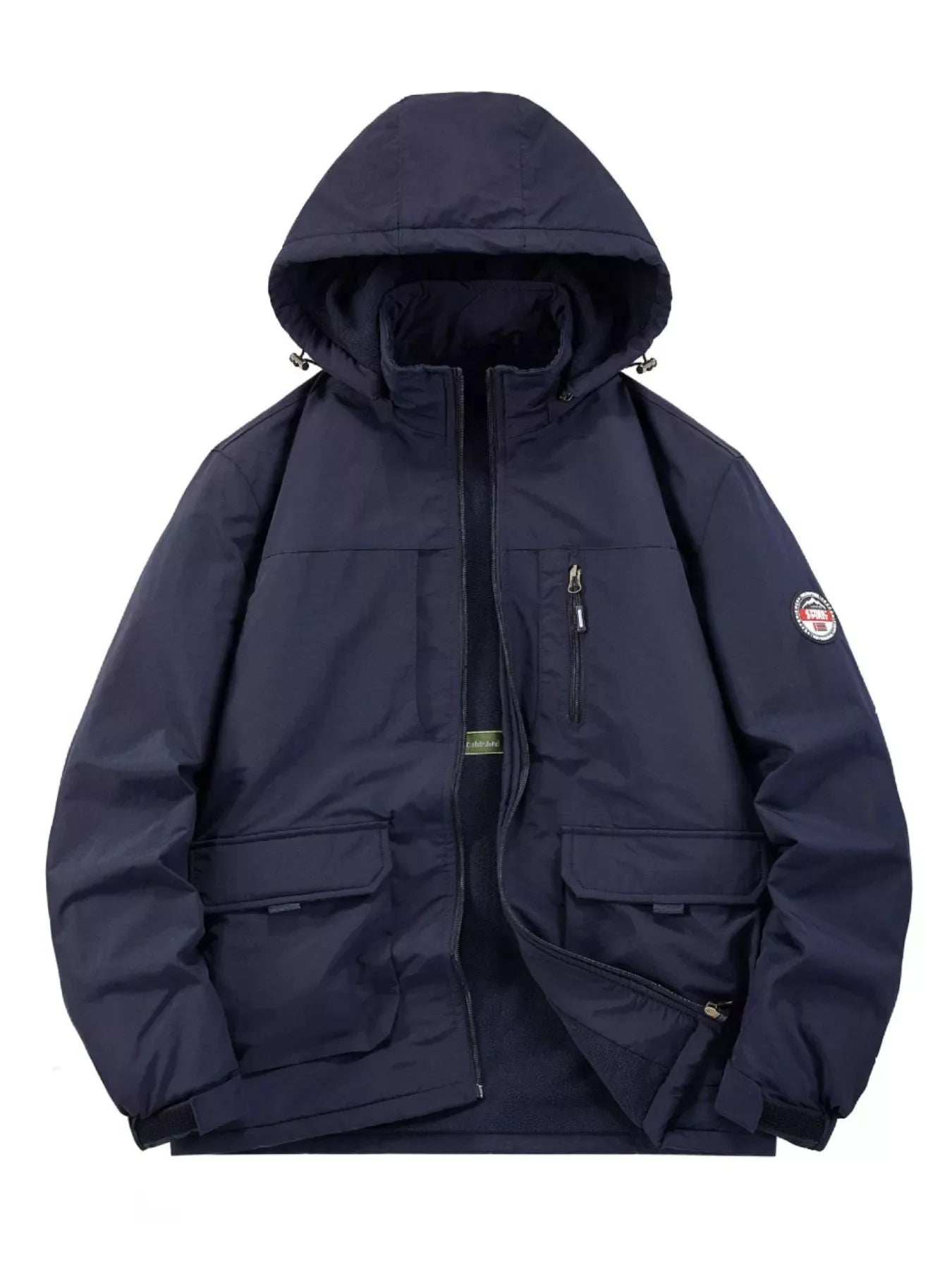 Men's Plus Size Zip Up Hooded Outdoor Jacket