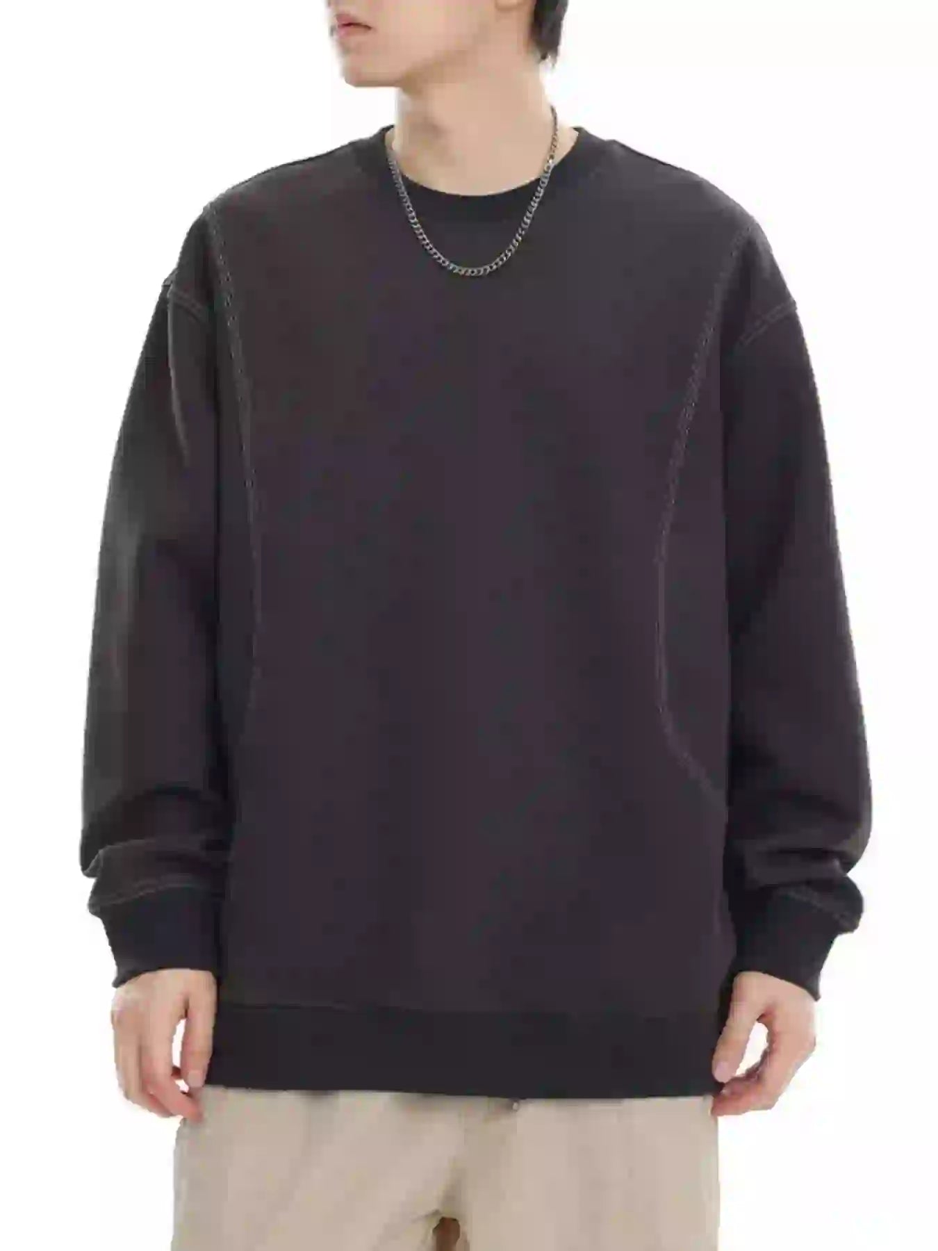 Men's Plus Size Round Neck Long Sleeve Sweatshirt