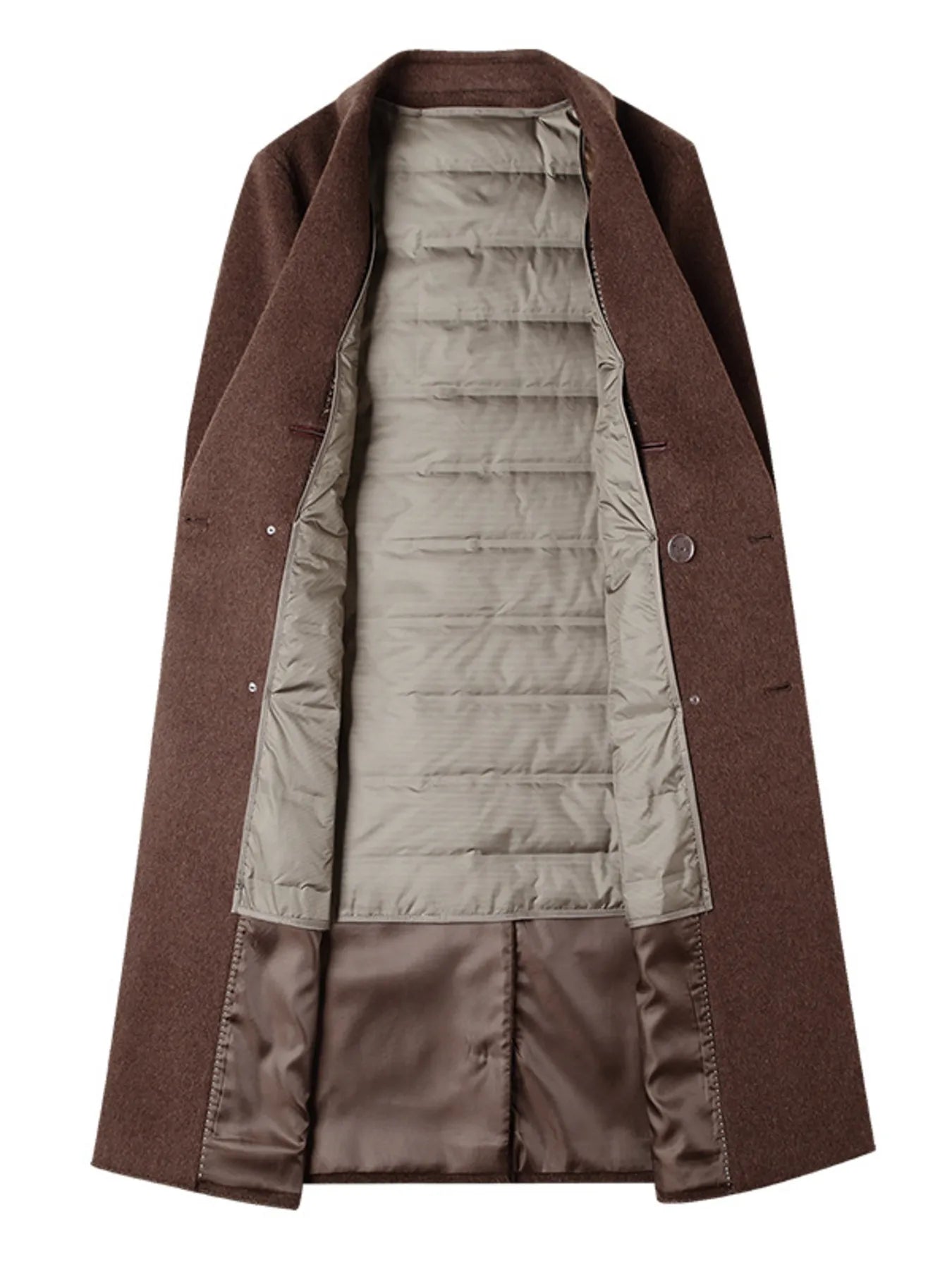 Wool Blend Double-Breasted Overcoat