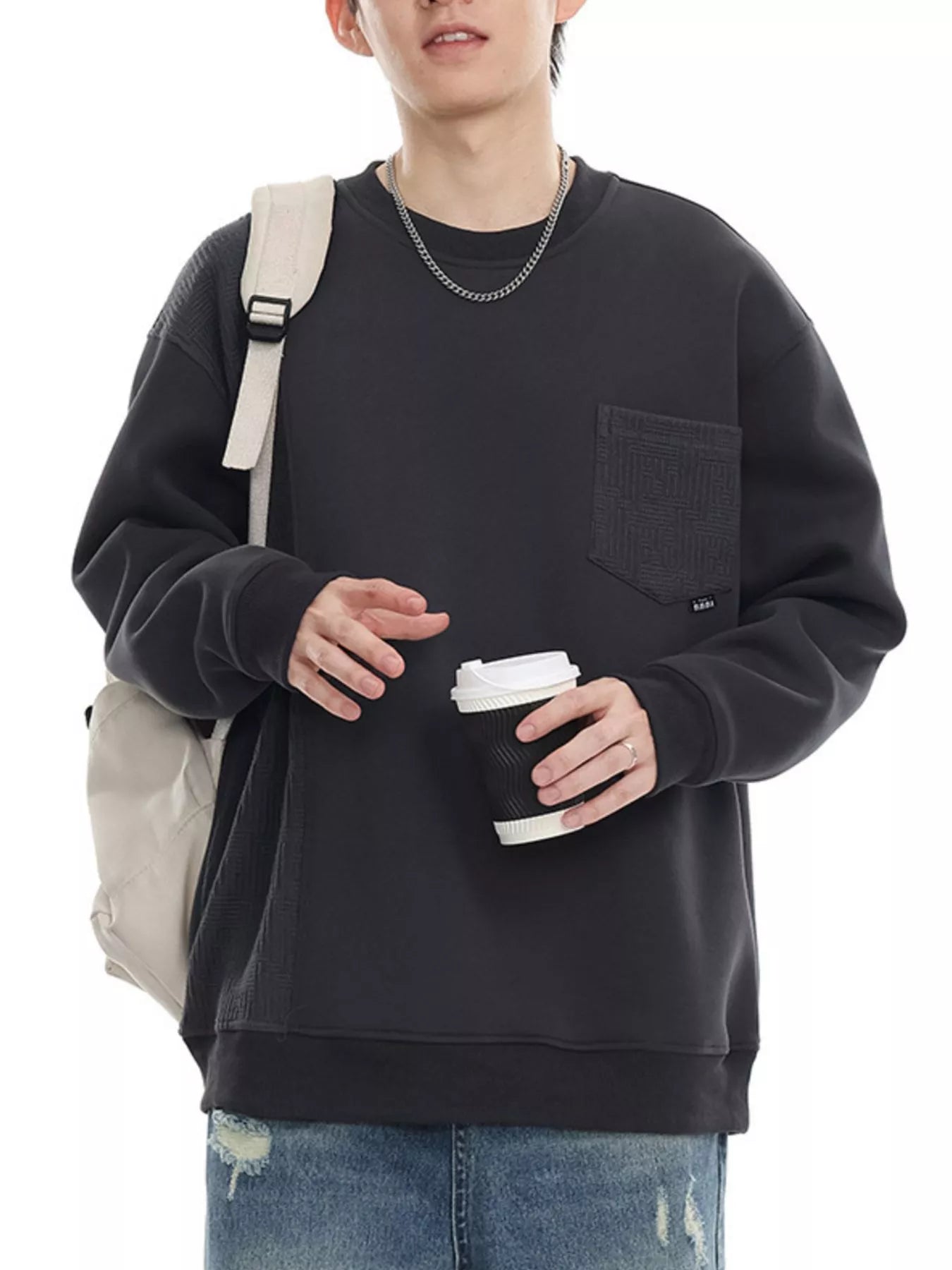 Casual Round Neck Long Sleeve Sweatshirt