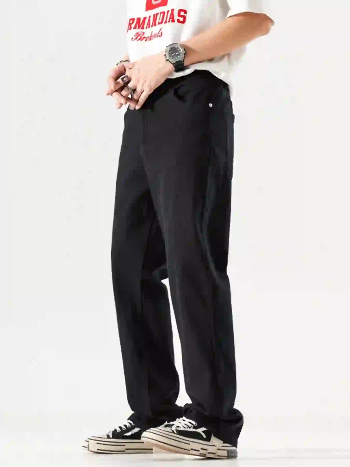 Men's Full Size Wide Leg Jeans with Pockets Plus Size