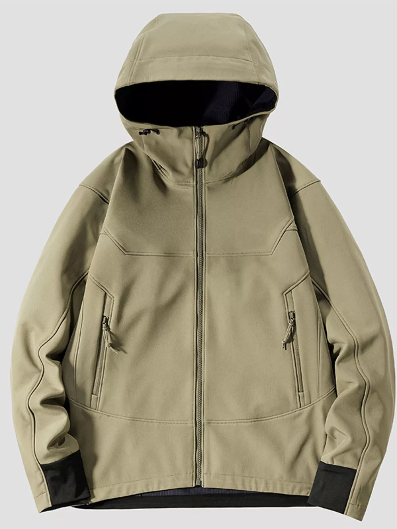 Plus Size Hooded Zip Up Jacket