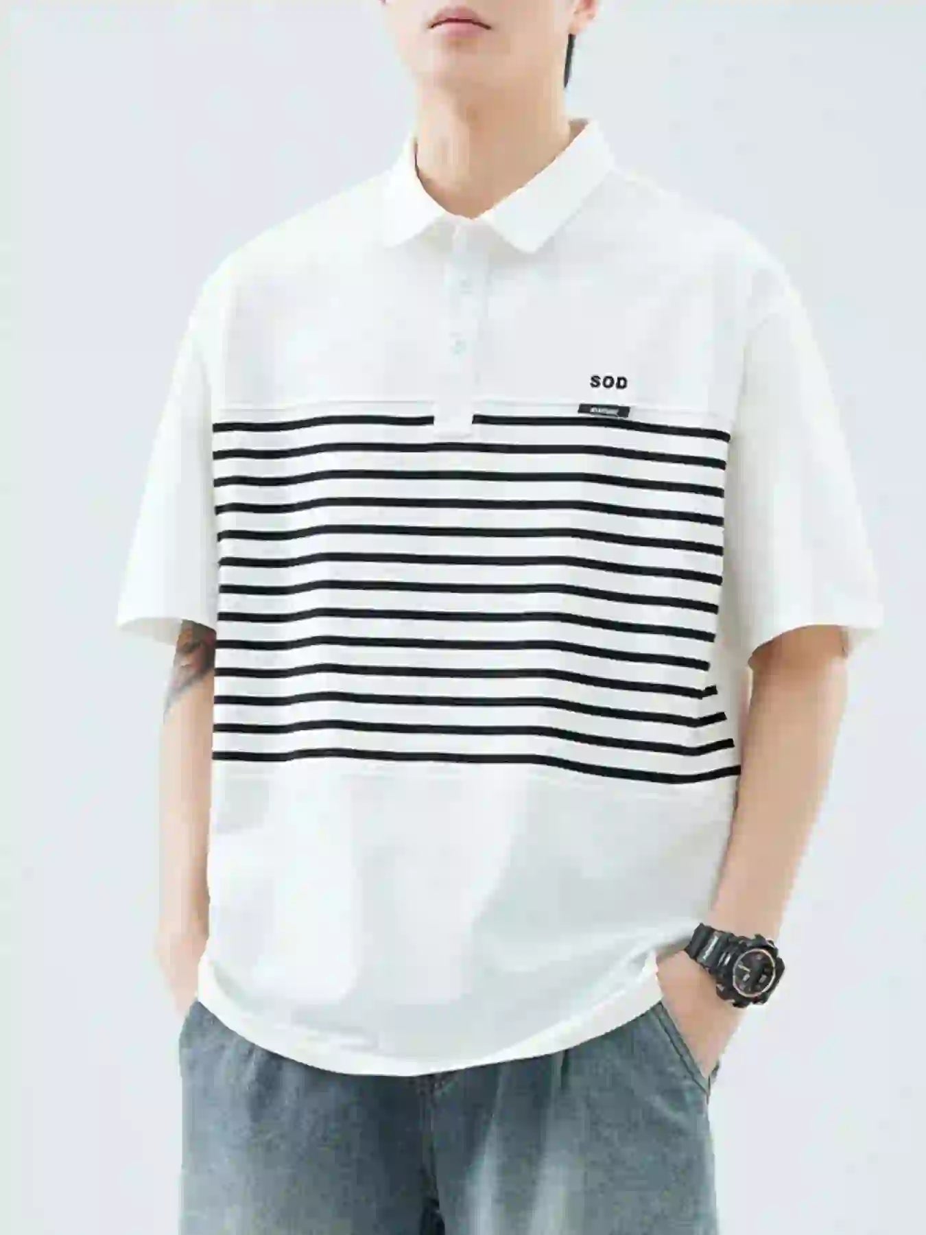 Men's Plus Size Button Detail Short Sleeve Polo