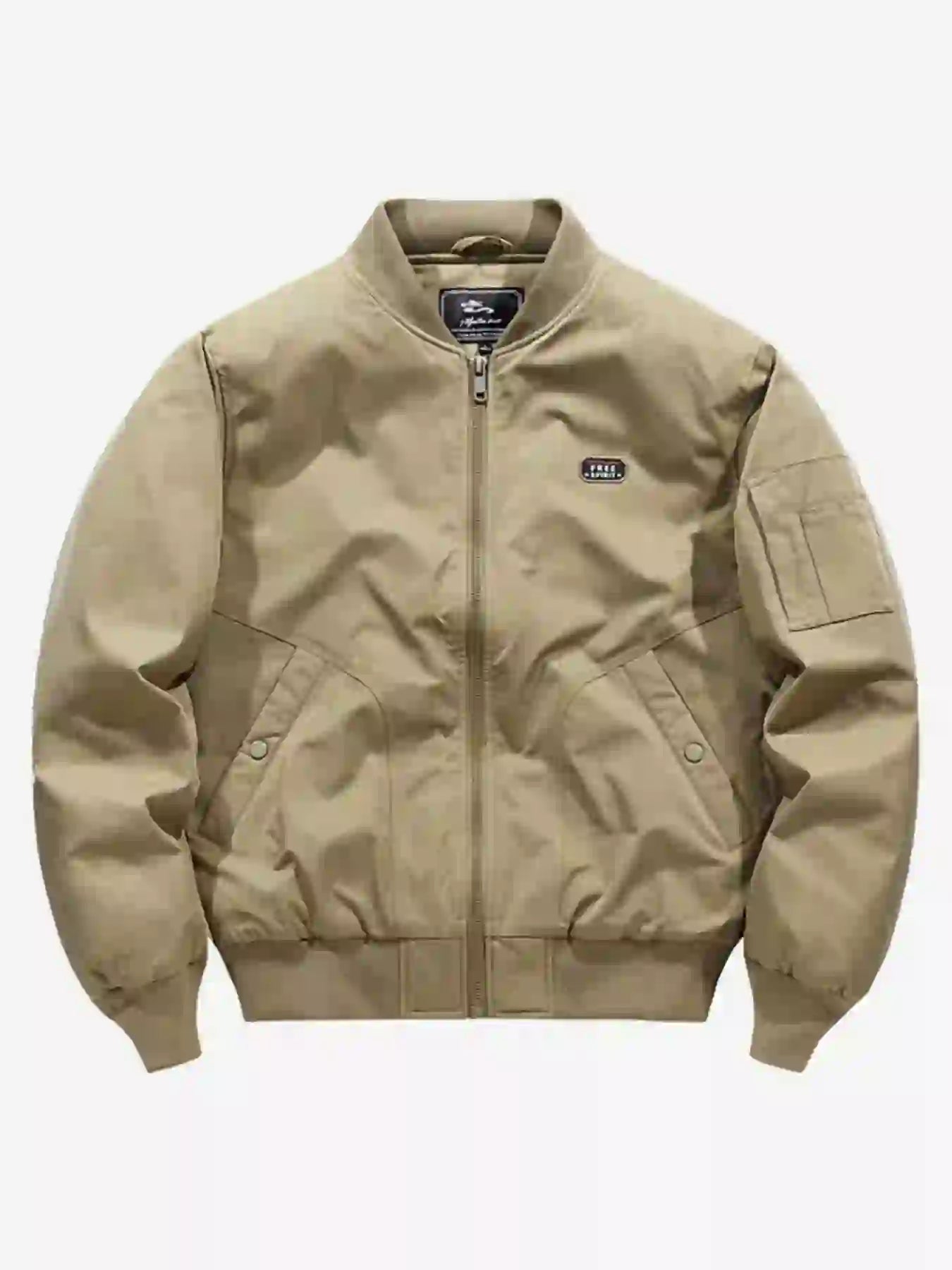 Men's Plus Size Bomber Jacket with Zipper