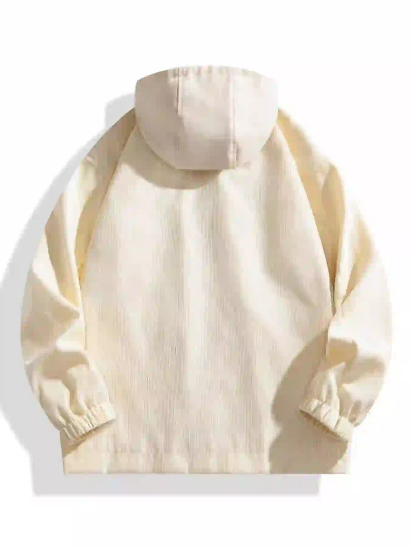 Men's Plus Size Casual Corduroy Snap Down Hooded Jacket