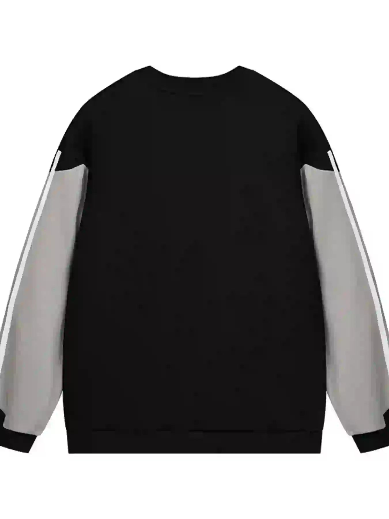 Side Striped Round Neck Long Sleeve Sweatshirt