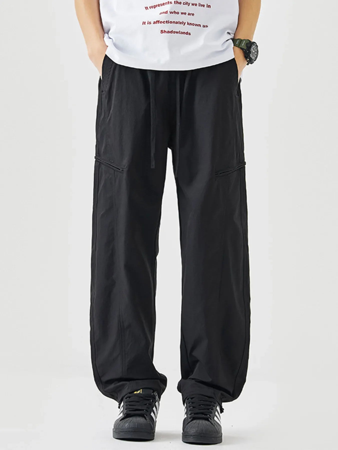 Loose Fit Drawstring Casual Pants