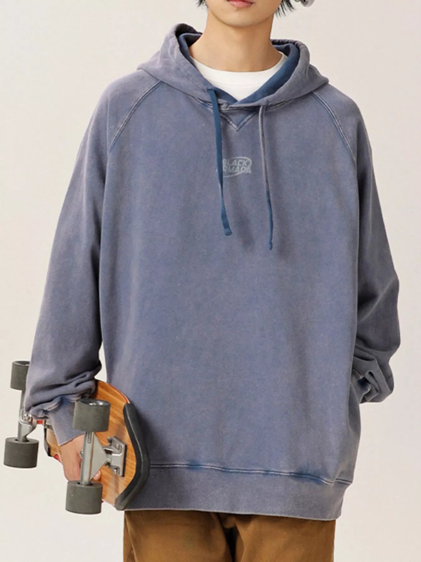 Drawstring Raglan Sleeve Hoodie