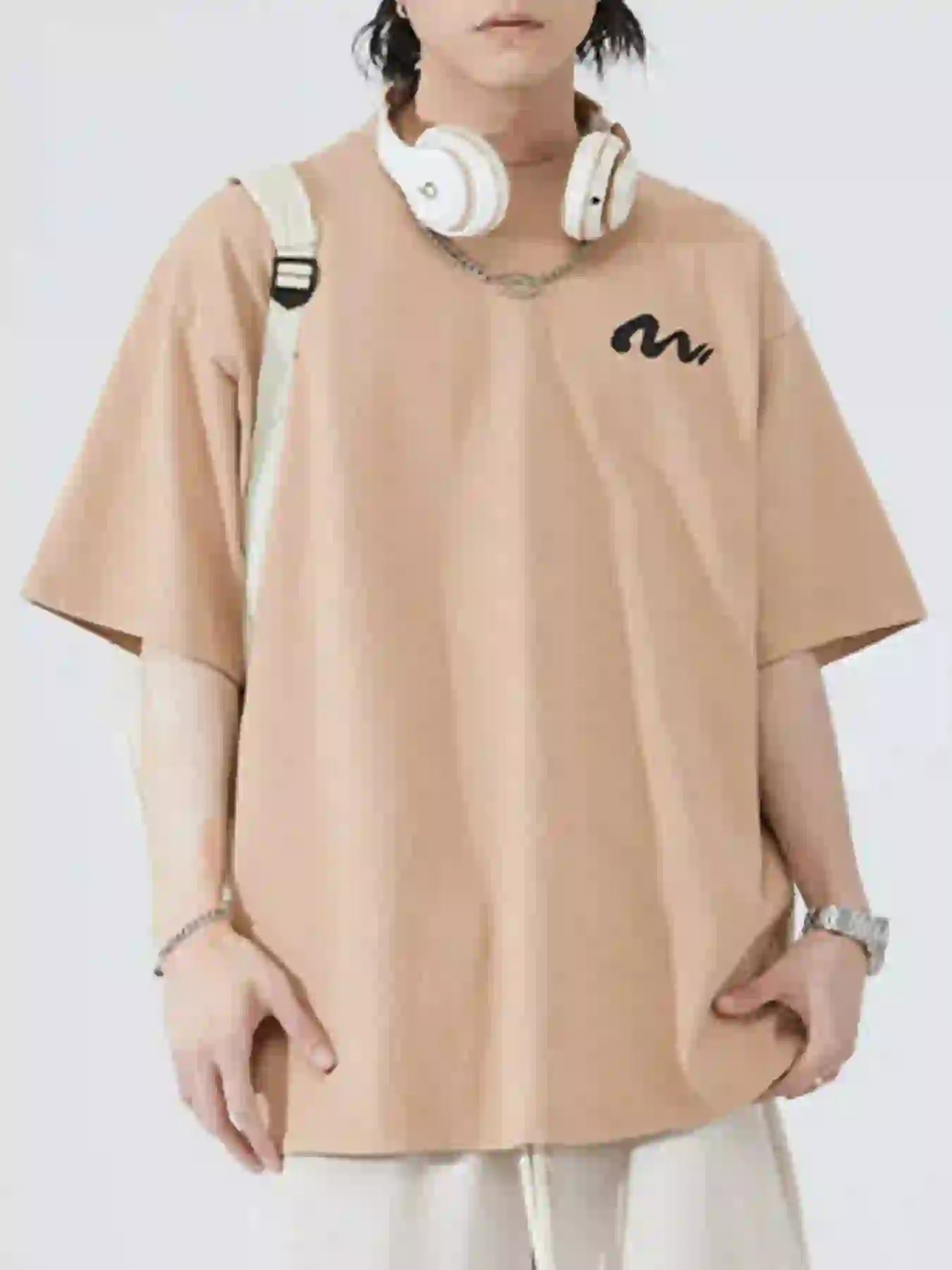 Men's Full Size Round Neck Half Sleeve T-Shirt Plus Size