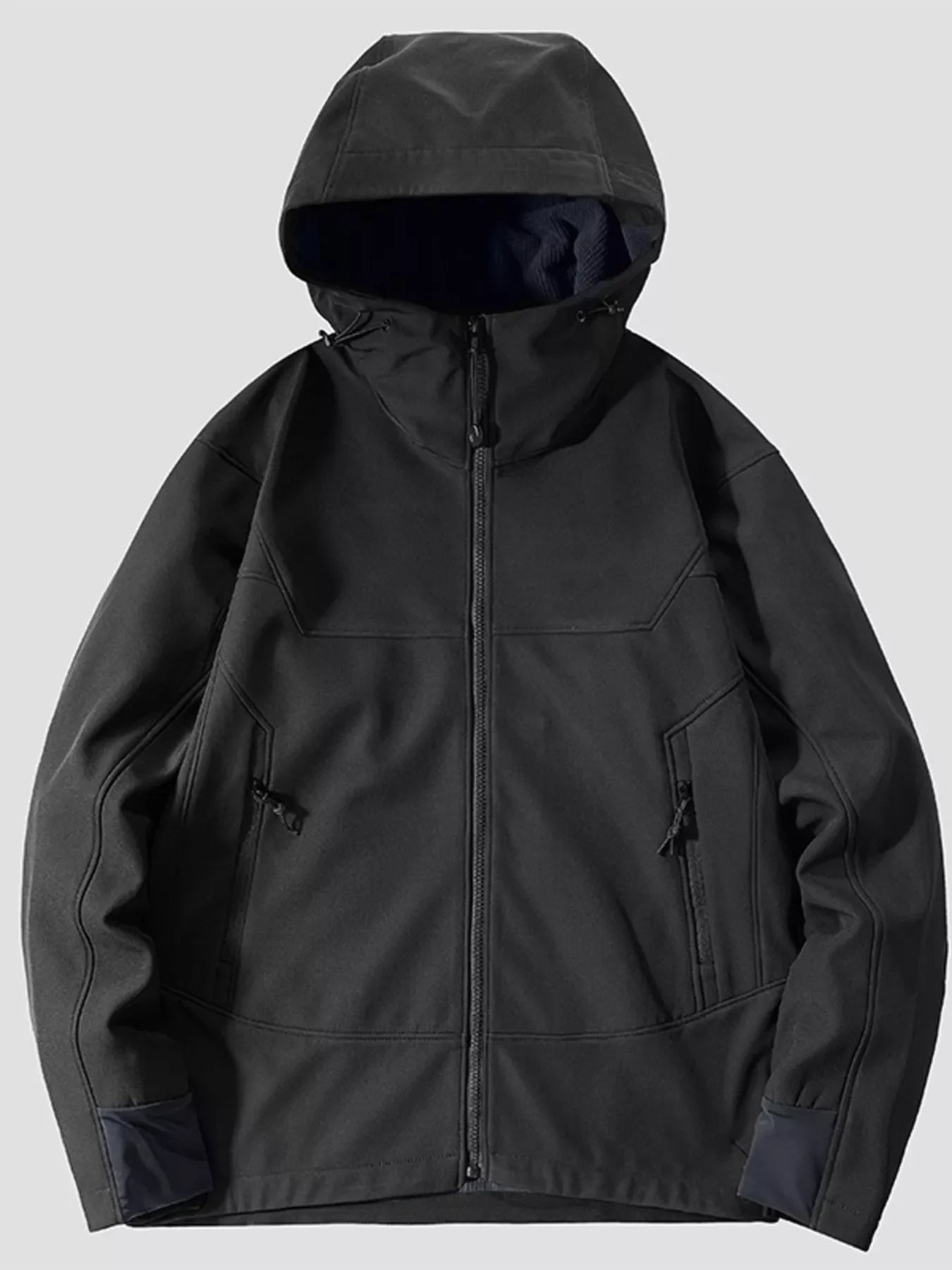 Plus Size Hooded Zip Up Jacket