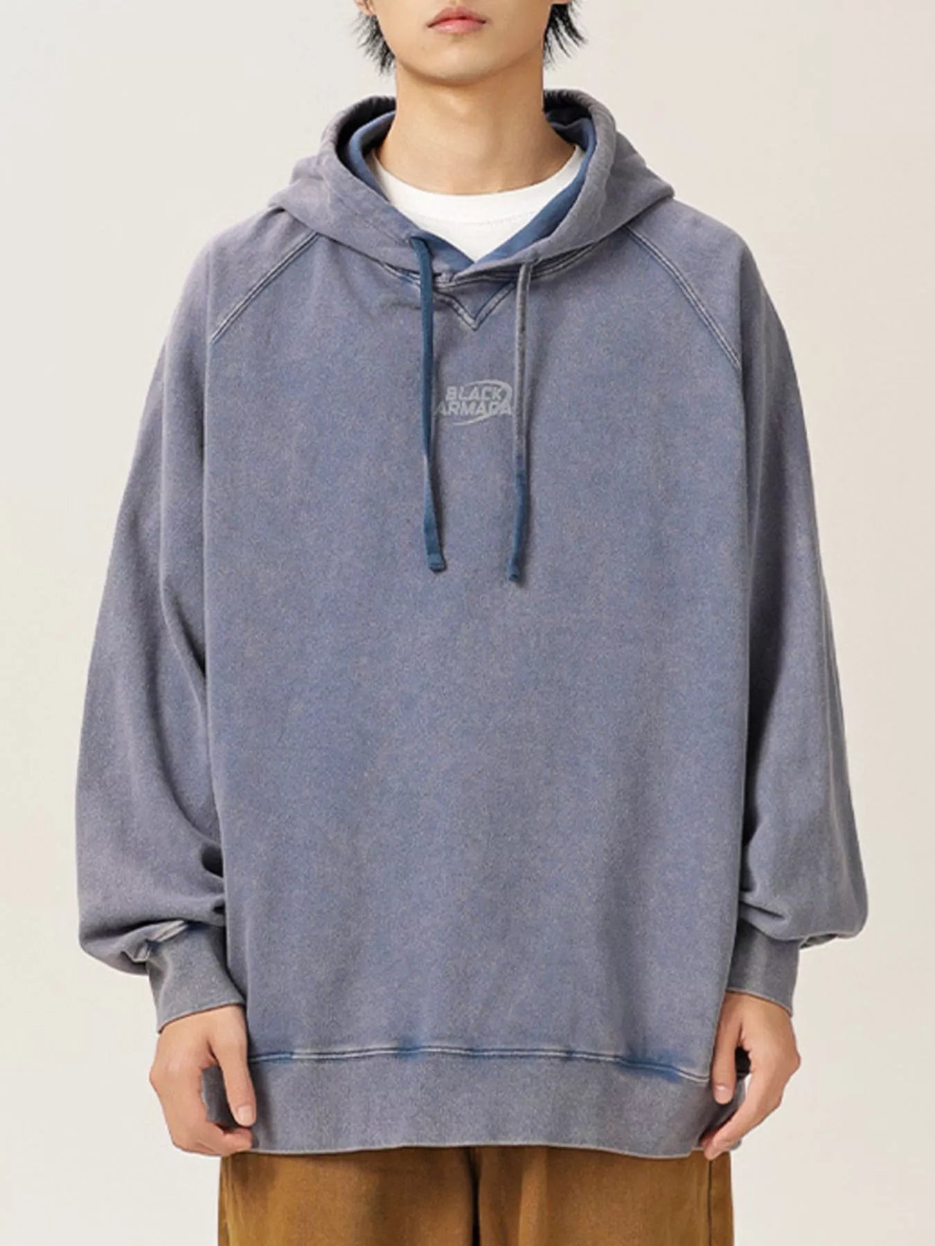Drawstring Raglan Sleeve Hoodie