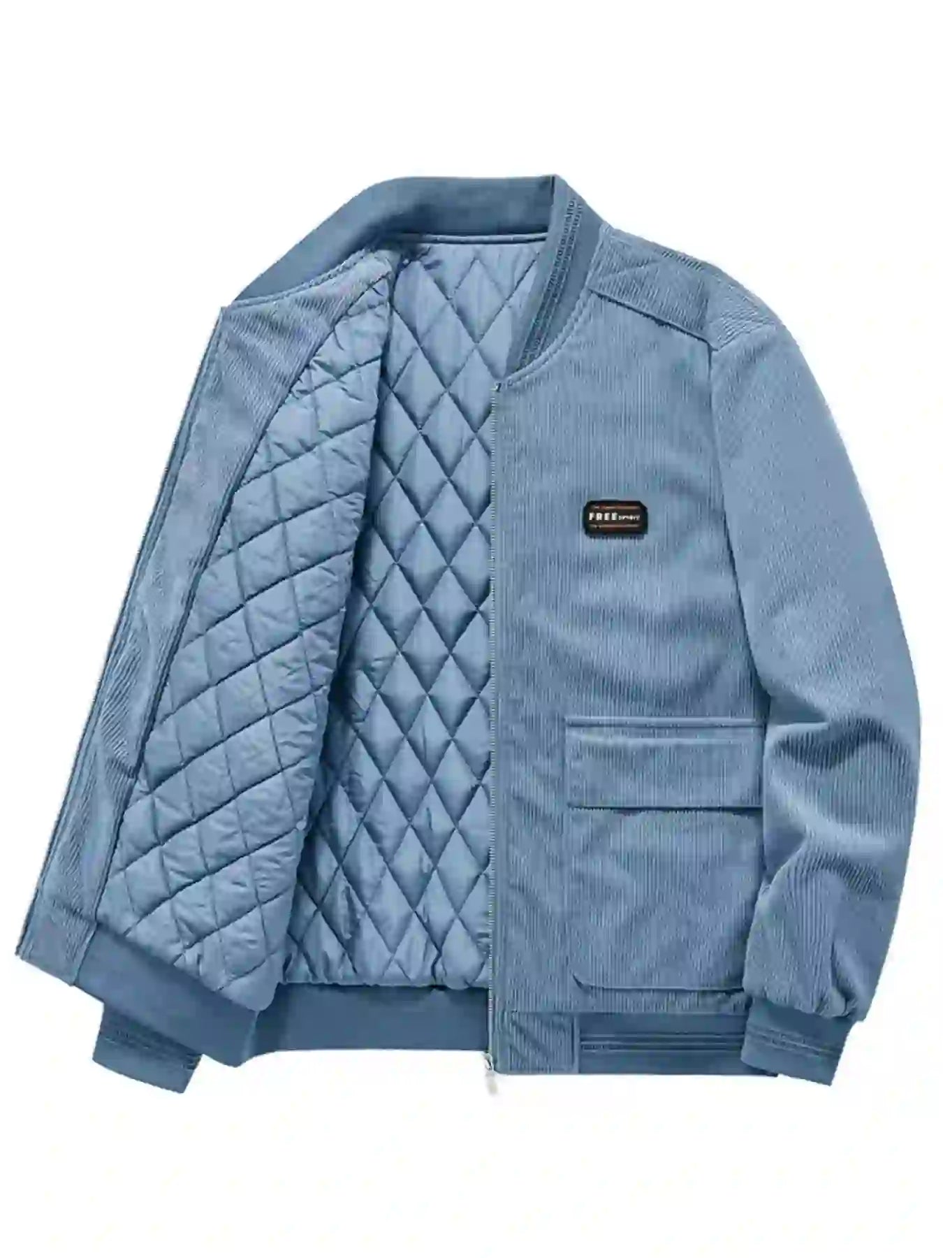 Men's Plus Size Casual Corduroy Quilted Lined Jacket