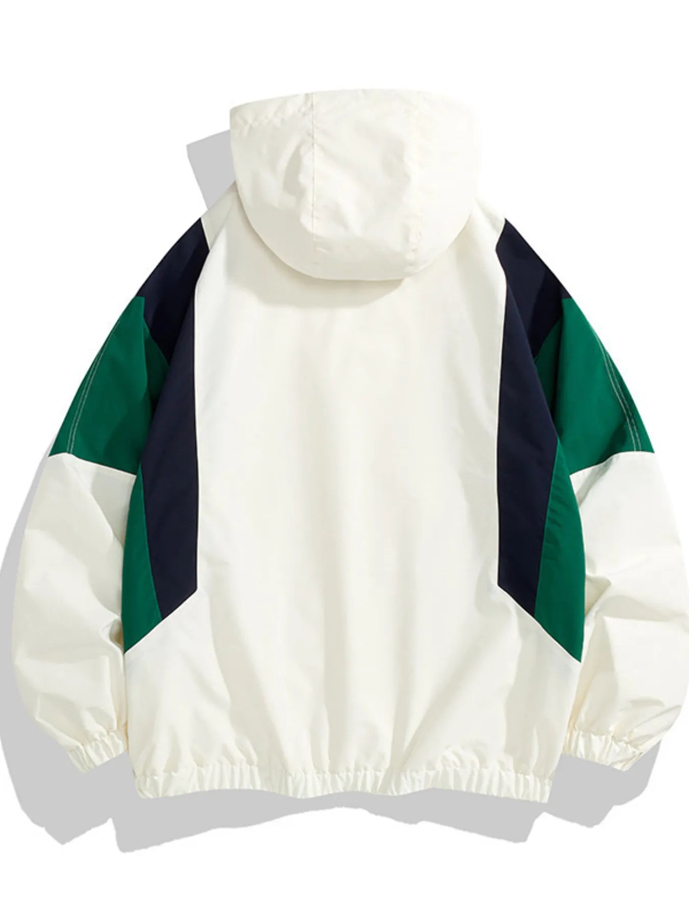 Full Size Color Block Lightweight Hooded Windbreaker Jacket Plus Size