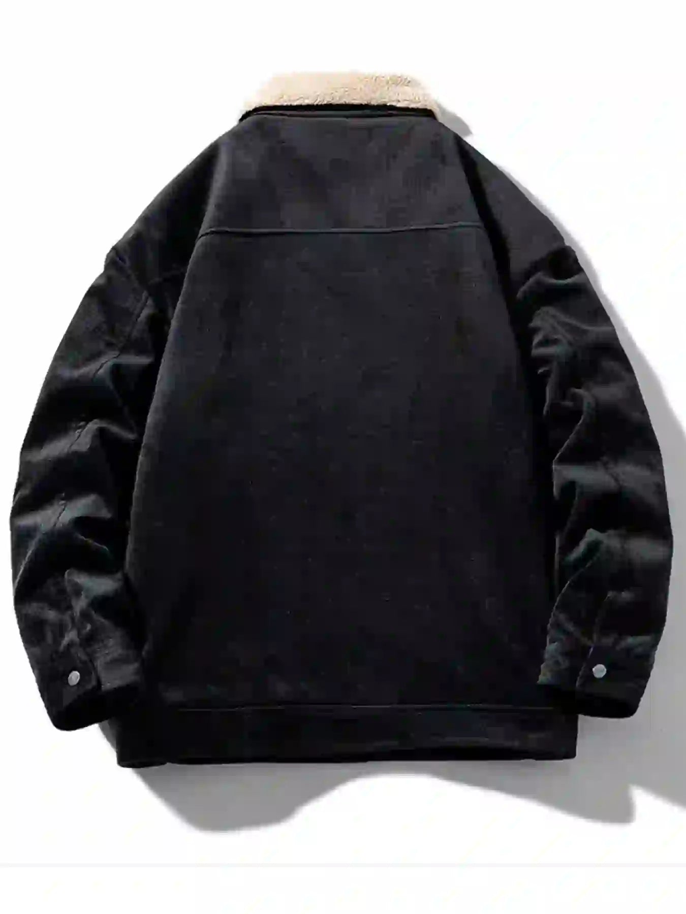 Men's Plus Size Snap Down Sherpa Lined Winter Coat